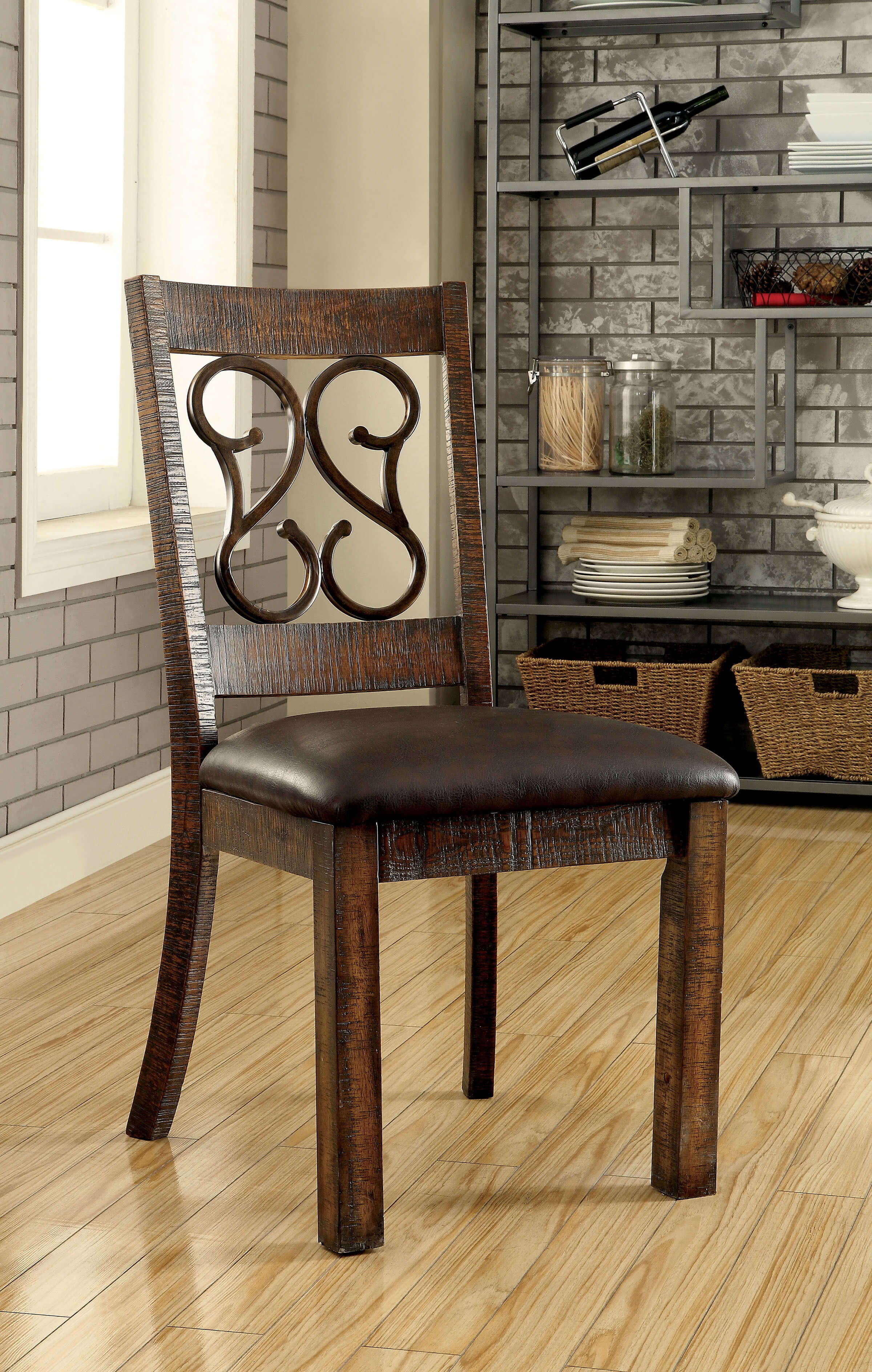 Paulina Wood/Metal Rectangular Dining Set