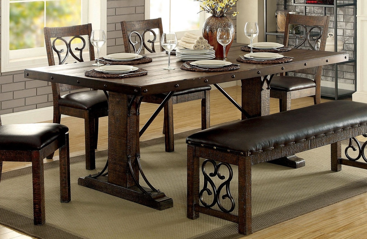 Paulina Wood/Metal Rectangular Dining Set