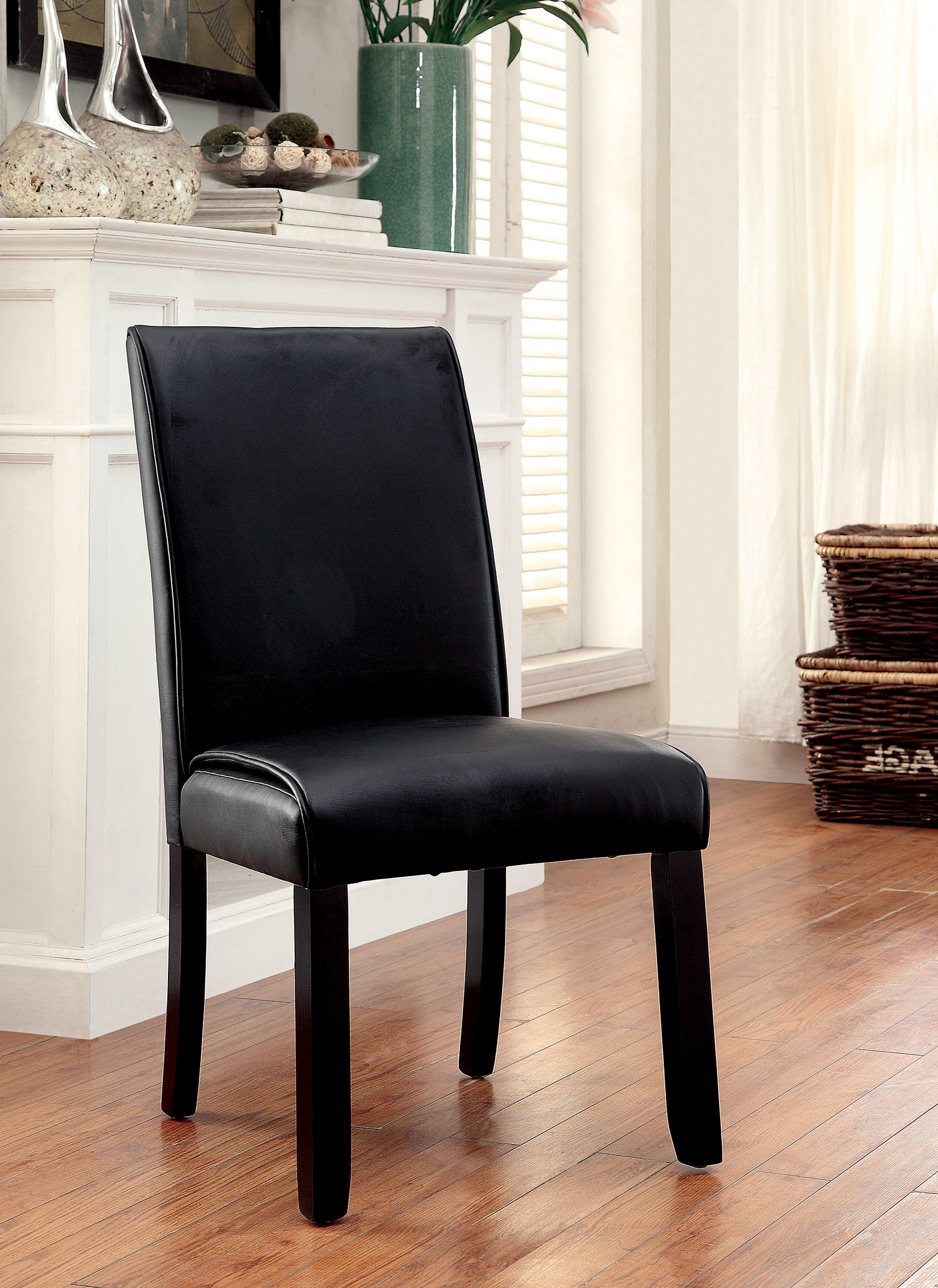 Gladstone Leatherette/Wood Dining Side Chair, Set of 2