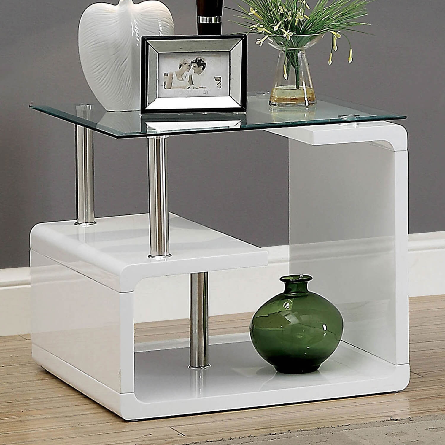 Torkel Glass/Lacquer Storage Coffee Table Set