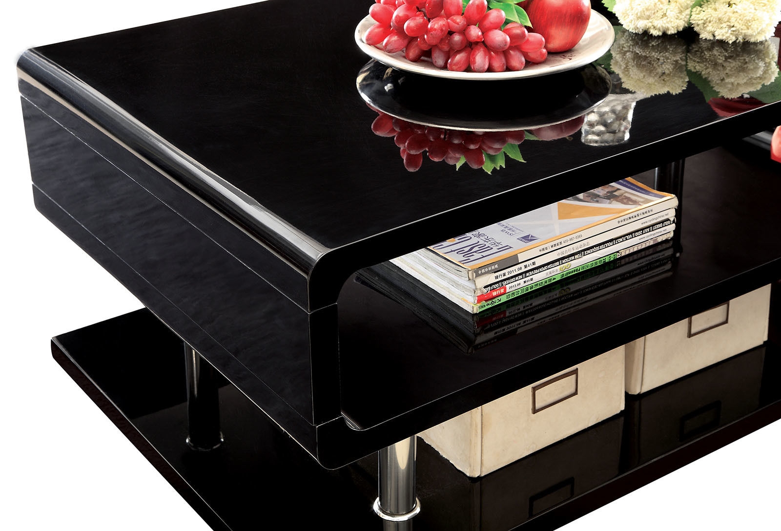 Ninove Lacquer/Wood Storage Coffee Table Set