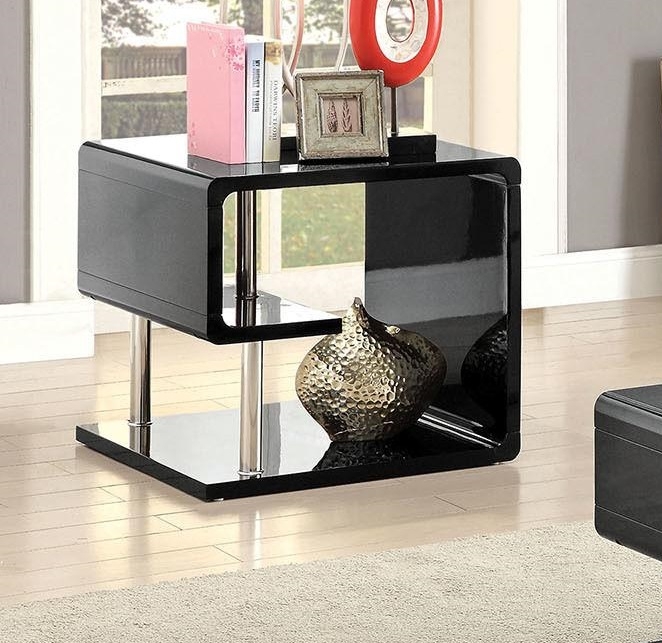 Ninove Lacquer/Wood Storage End Table