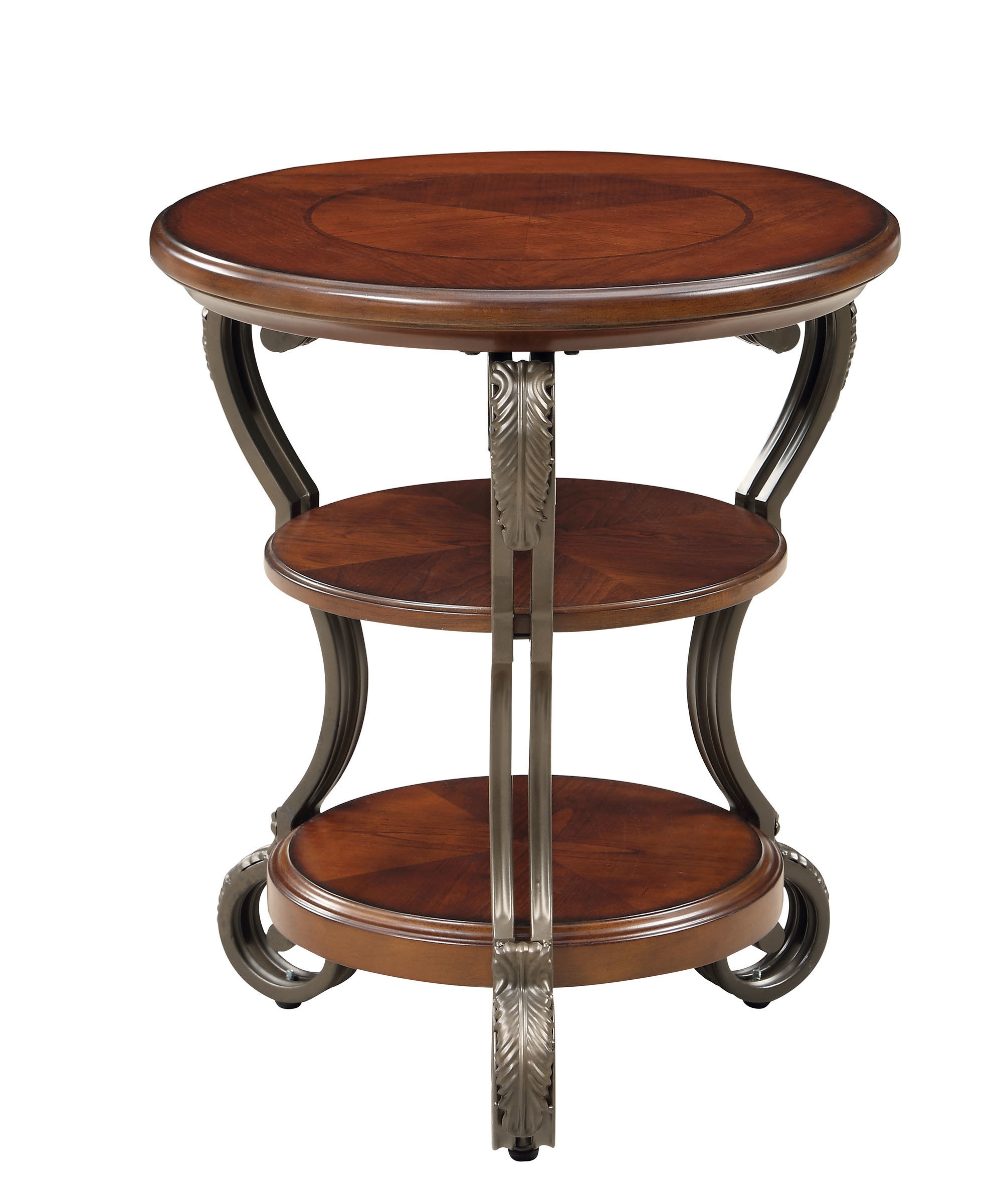 May Glass/Wood Oval Storage Coffee Table Set