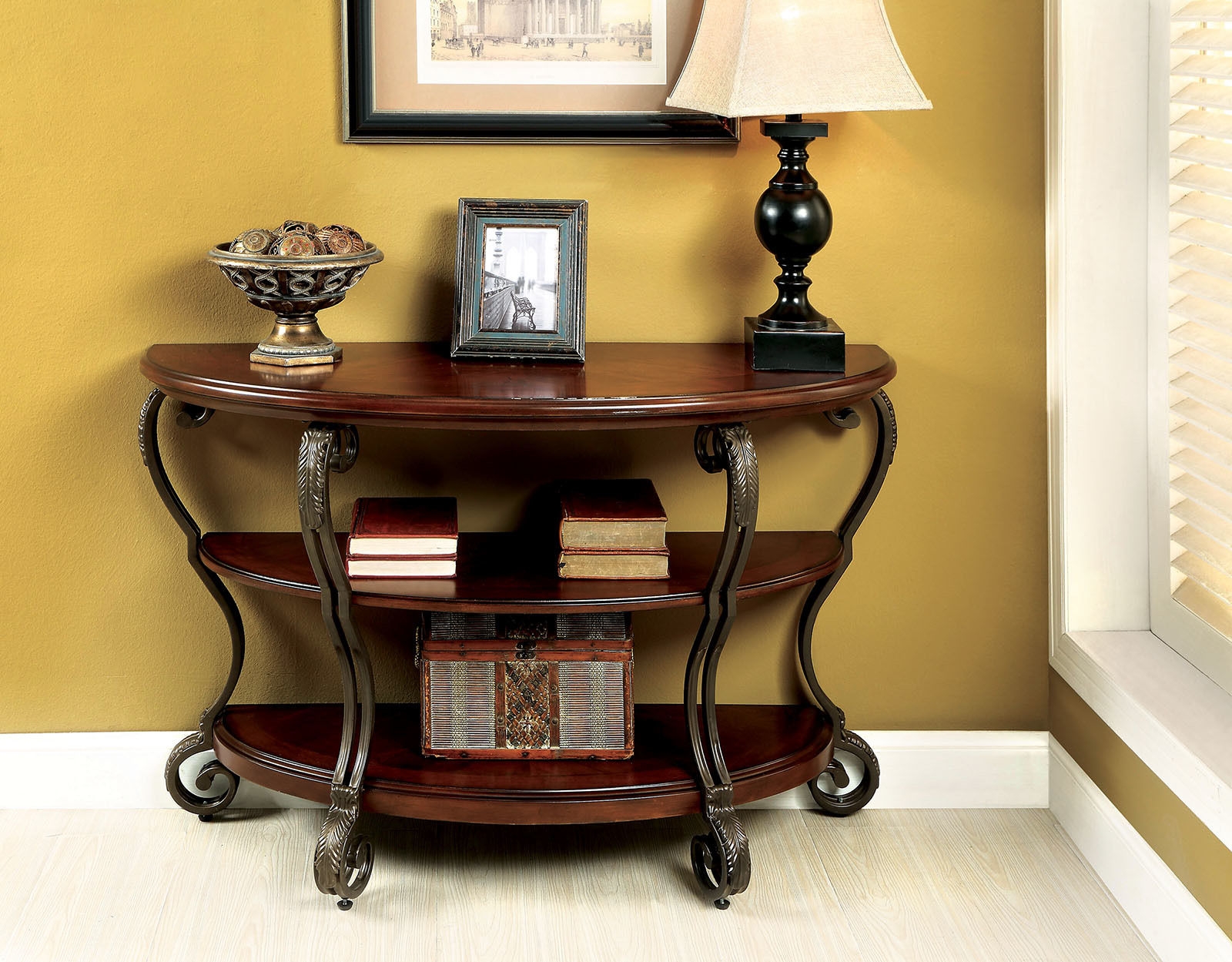 May Glass/Wood Oval Storage Coffee Table Set