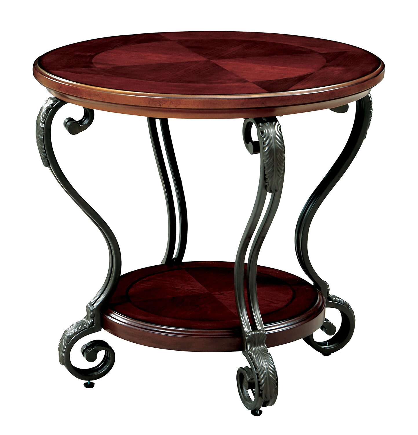 May Glass/Wood Oval Storage Coffee Table Set