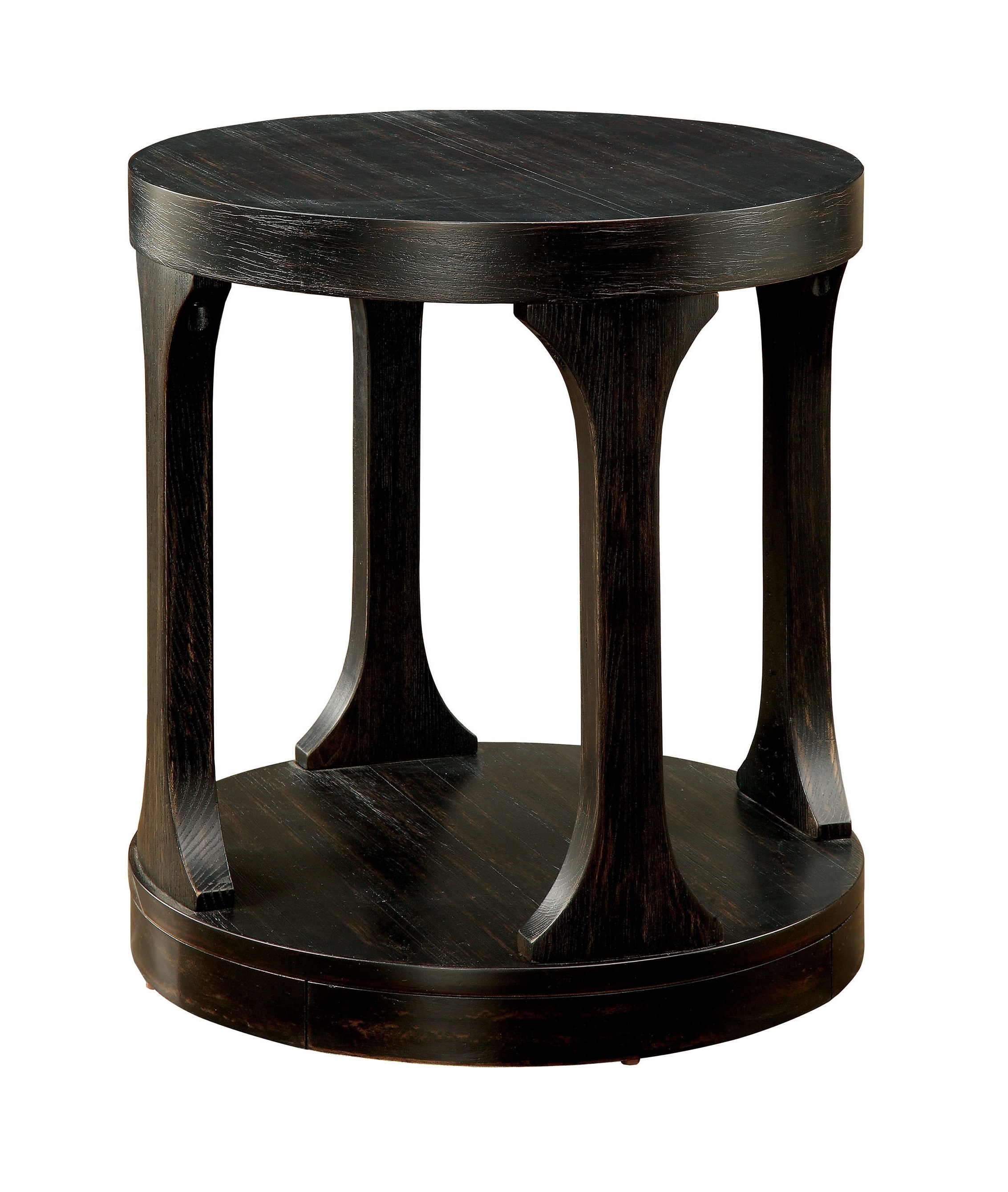 Carrie Wood Round Storage Coffee Table Set