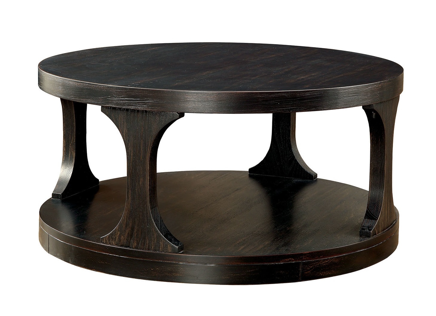 Carrie Wood Round Storage Coffee Table Set