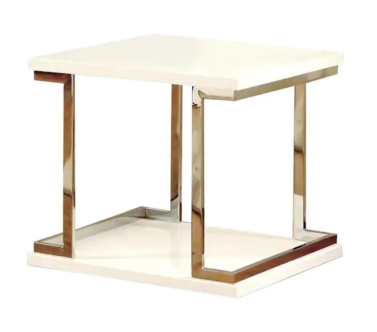 Meda Lacquer/Chrome Storage End Table