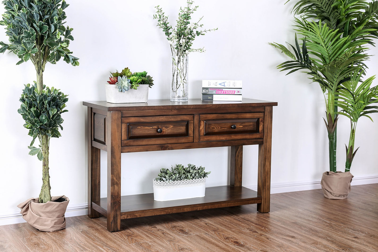 Annabel Wood Storage Sofa Table w/2 Drawers