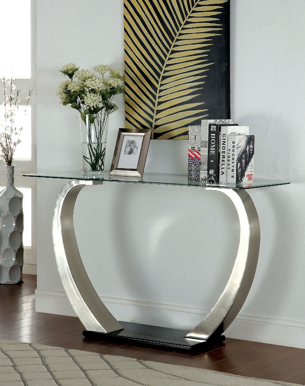 Roxo Glass/Steel Coffee Table Set