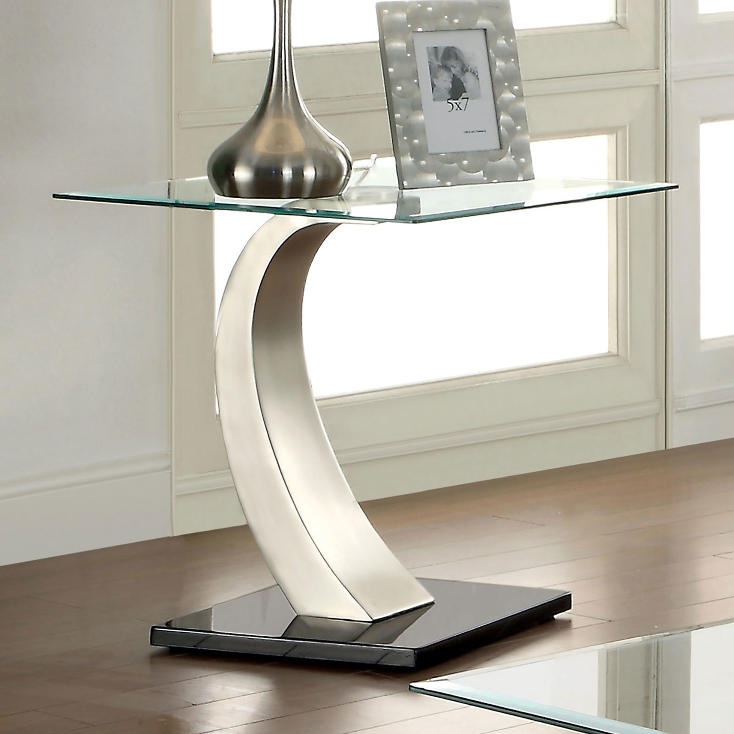 Roxo Glass/Steel Coffee Table Set