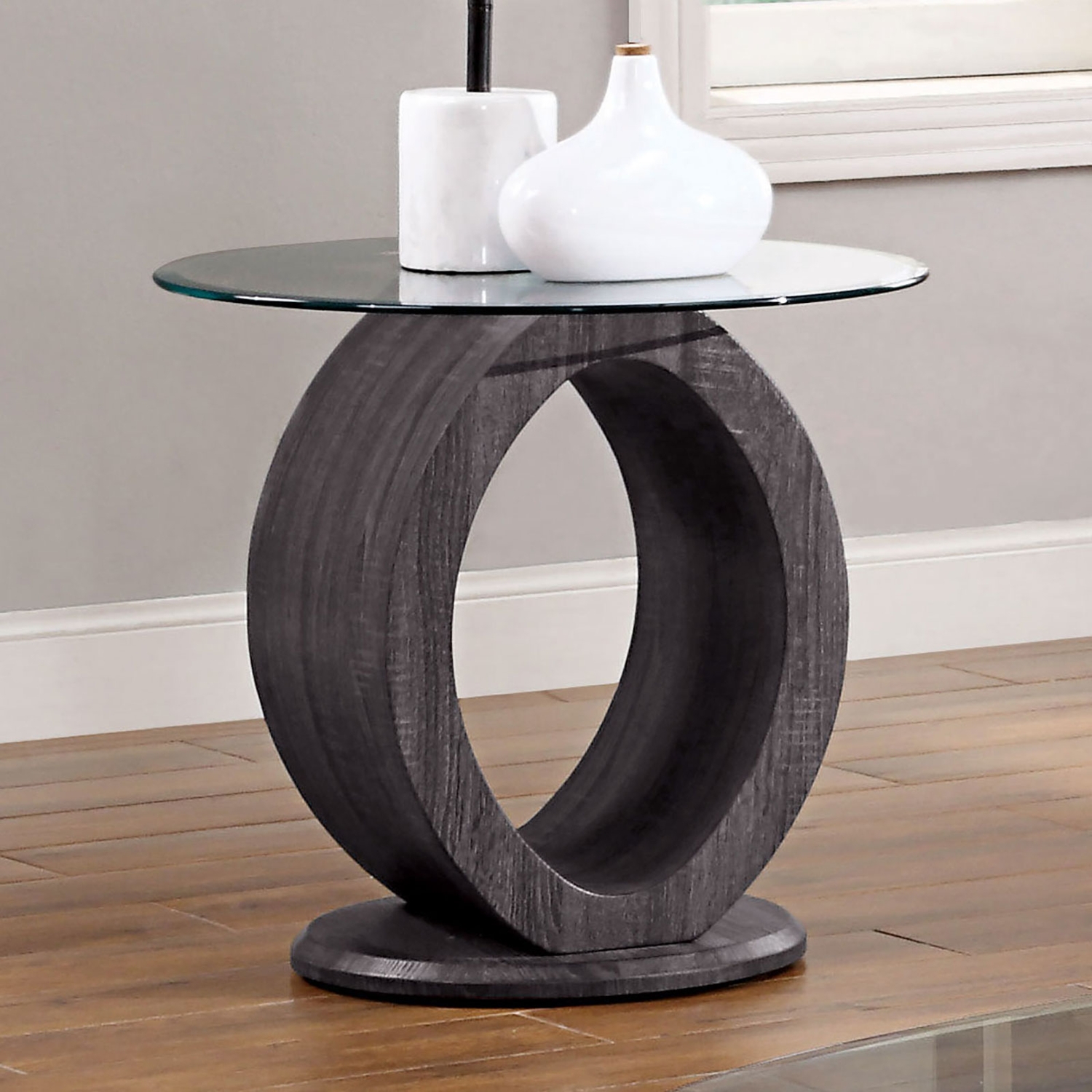 Lodia Glass/Lacquer Oval Coffee Table Set