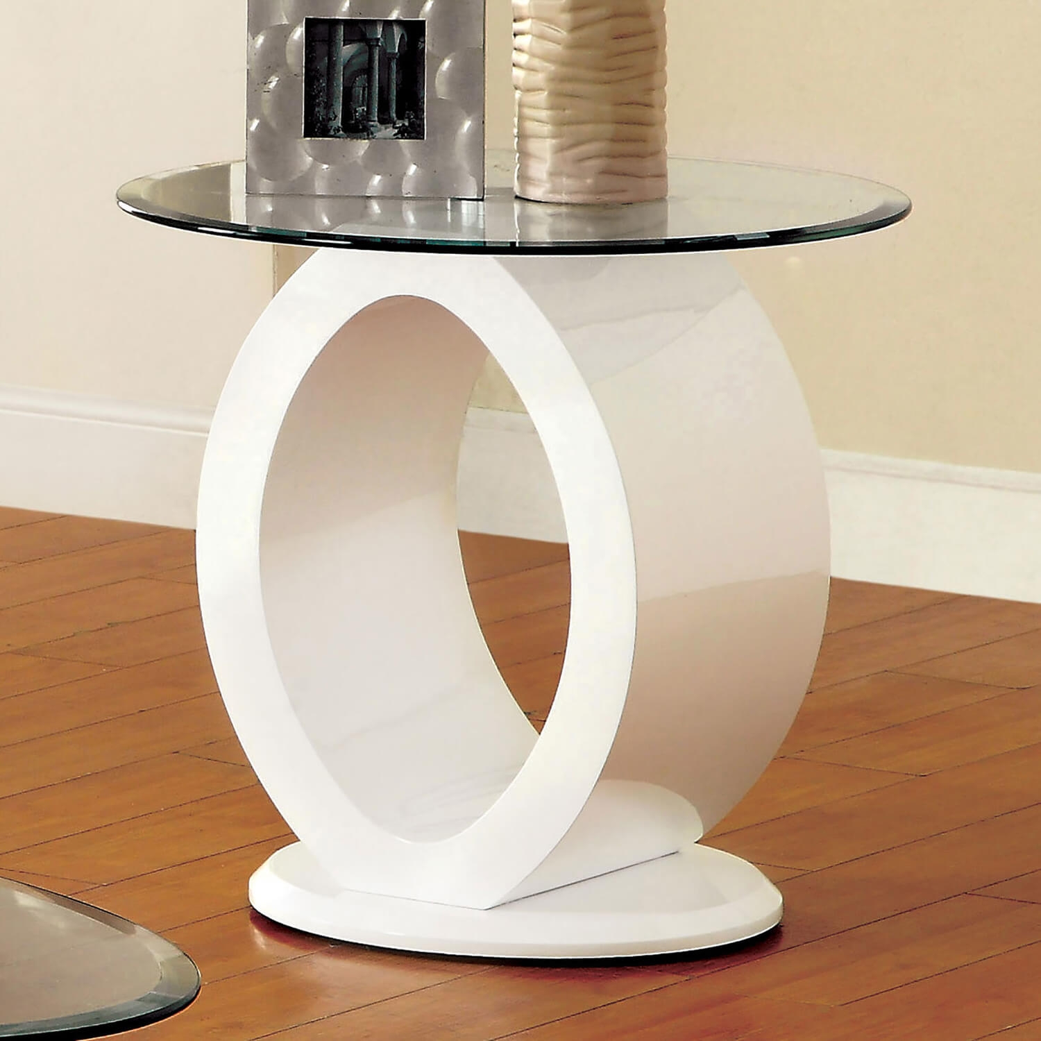 Lodia Glass/Lacquer Oval Coffee Table Set