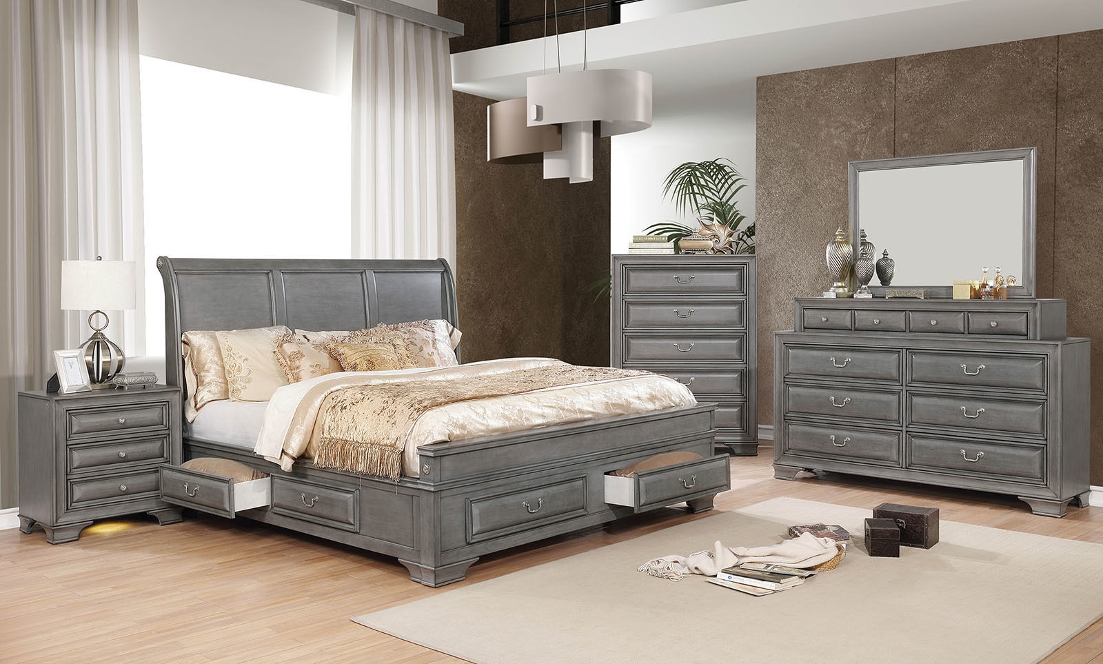 Brandt Wood Storage Panel Bedroom Set
