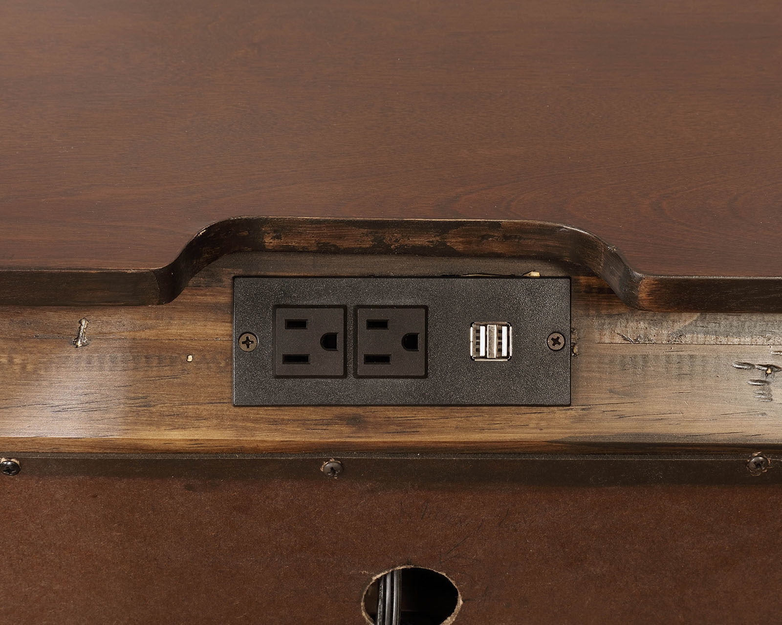Brandt Wood Nightstand w/3 Drawers & USB & Light