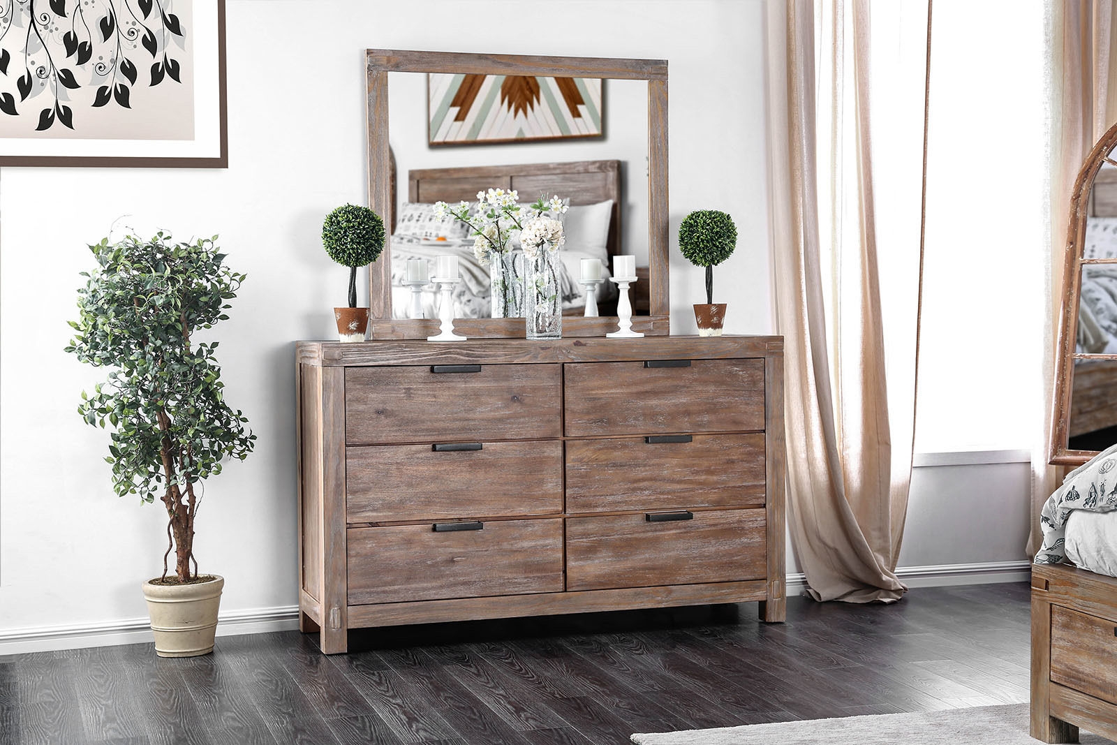 Wynton Wood Storage Platform Bedroom Set w/USB Charger
