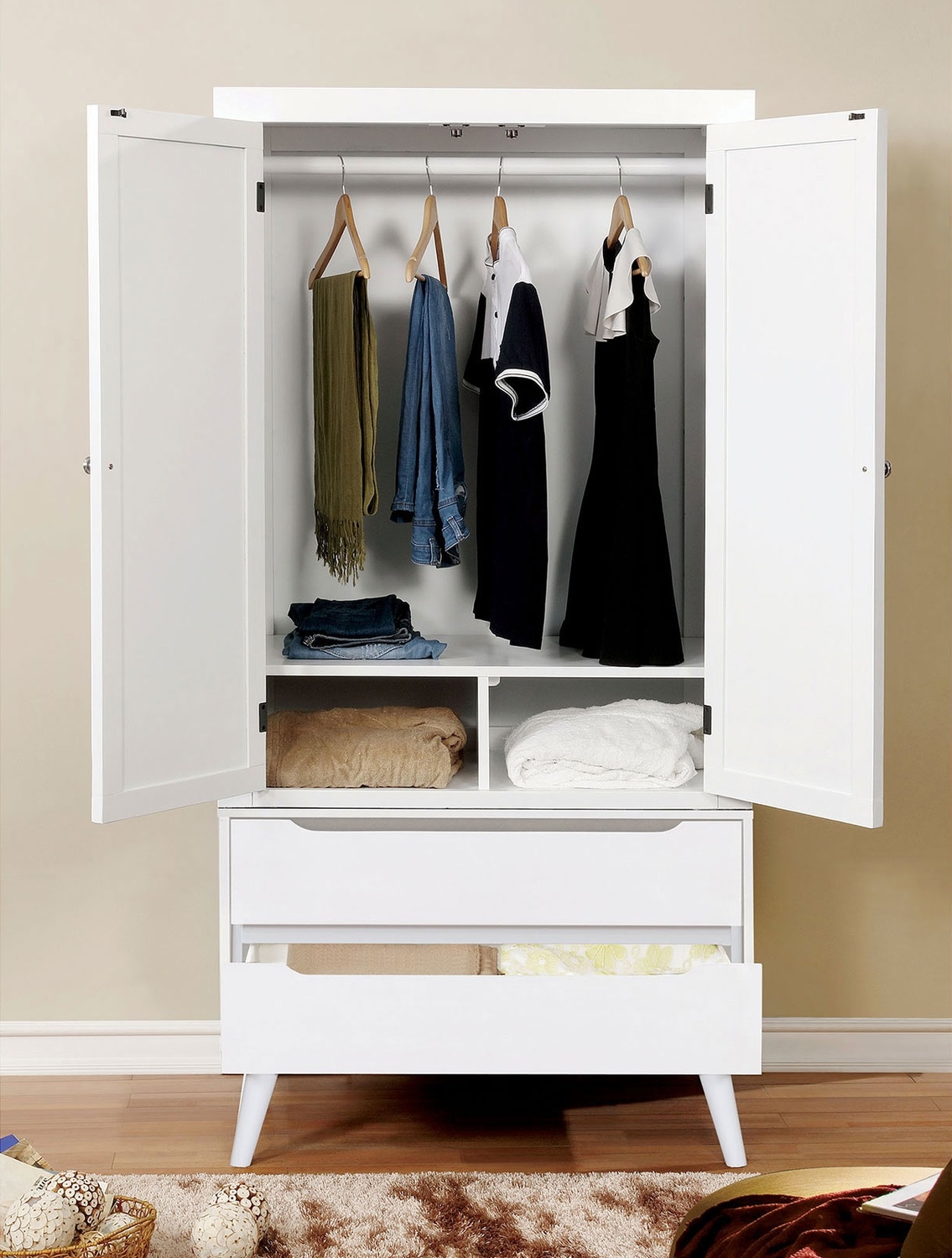Lennart Wood Armoire w/2 Doors & 2 Drawers