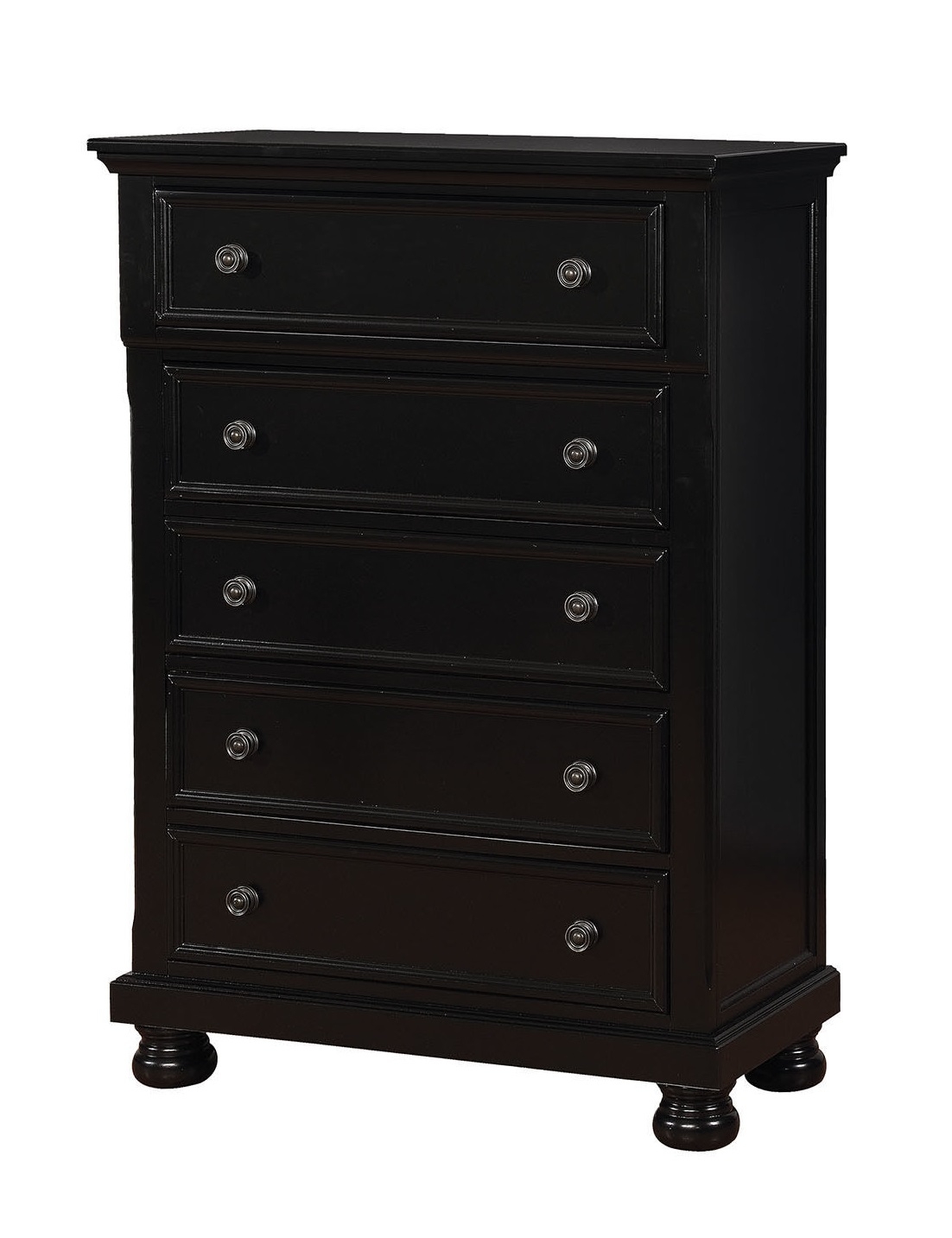 Castor Wood Chest w/5 Drawers