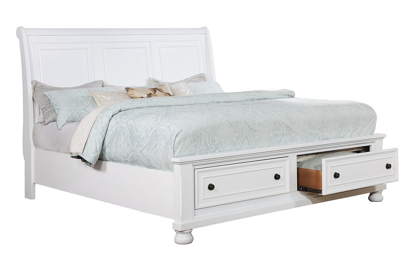 Castor Wood Storage Panel Bed