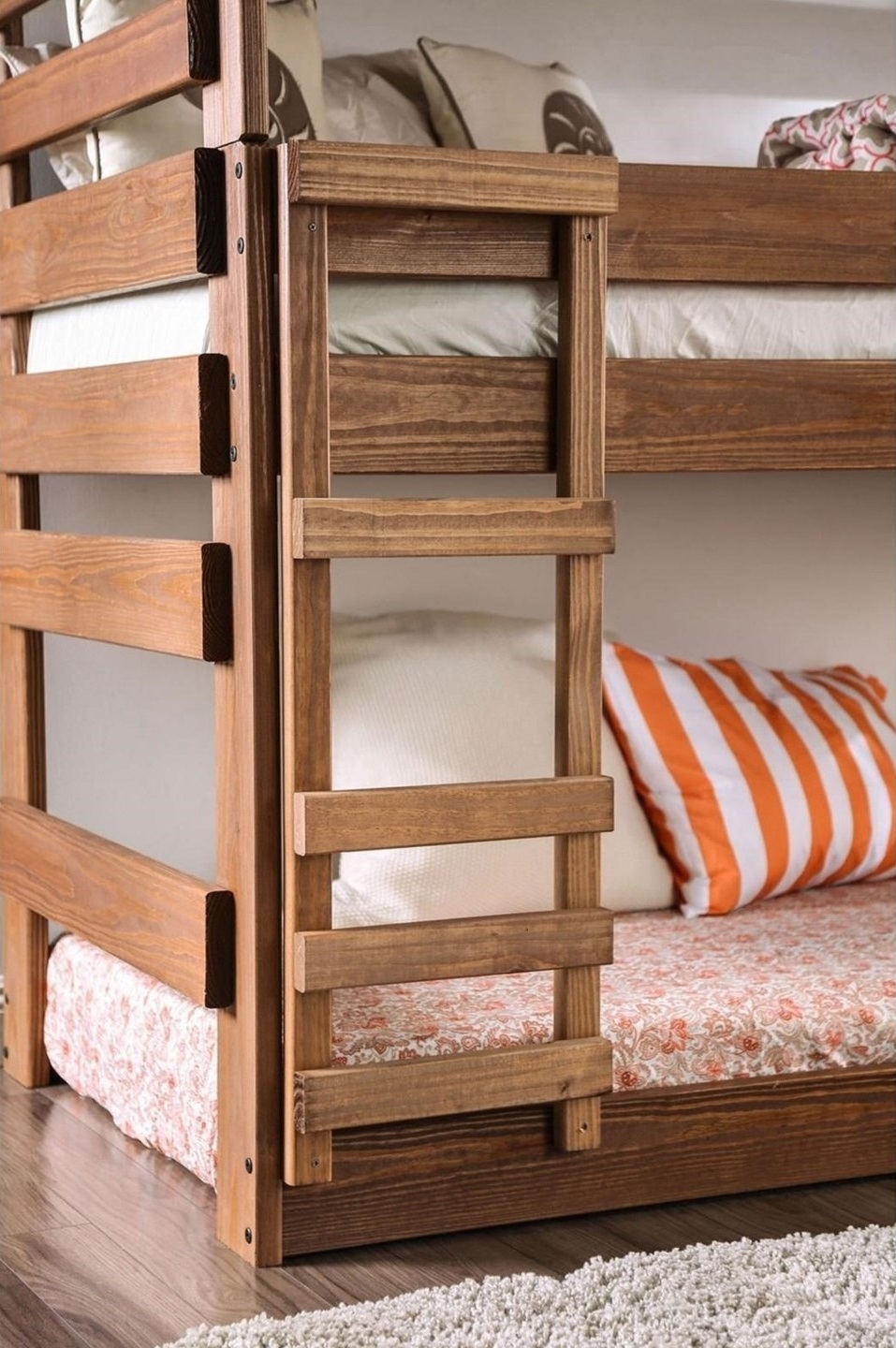 Polyanna Wood Triple Decker Bunk Bed, Twin Size