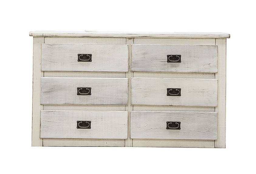 Rockwall Wood Double Dresser w/6 Drawers