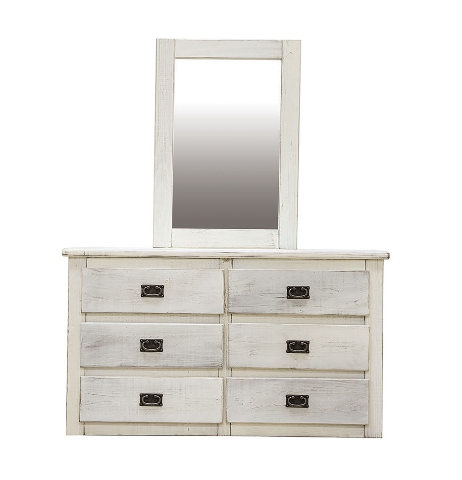 Rockwall Wood Double Dresser w/6 Drawers