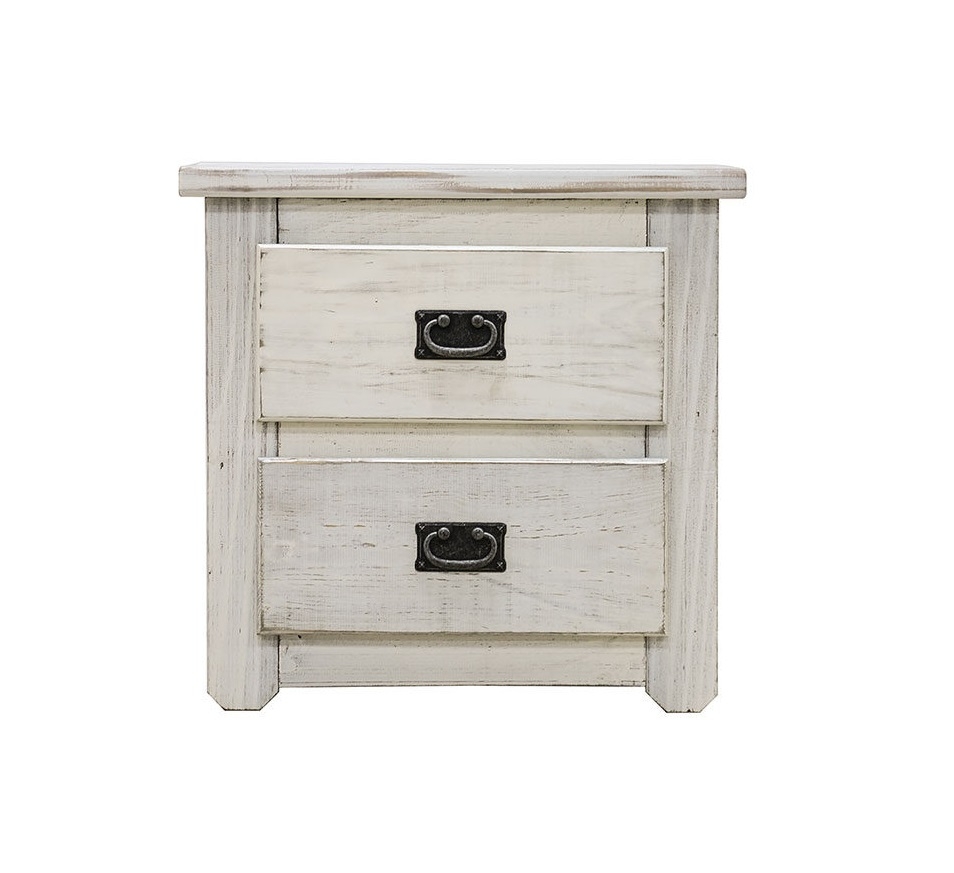 Rockwall Wood Nightstand w/2 Drawers