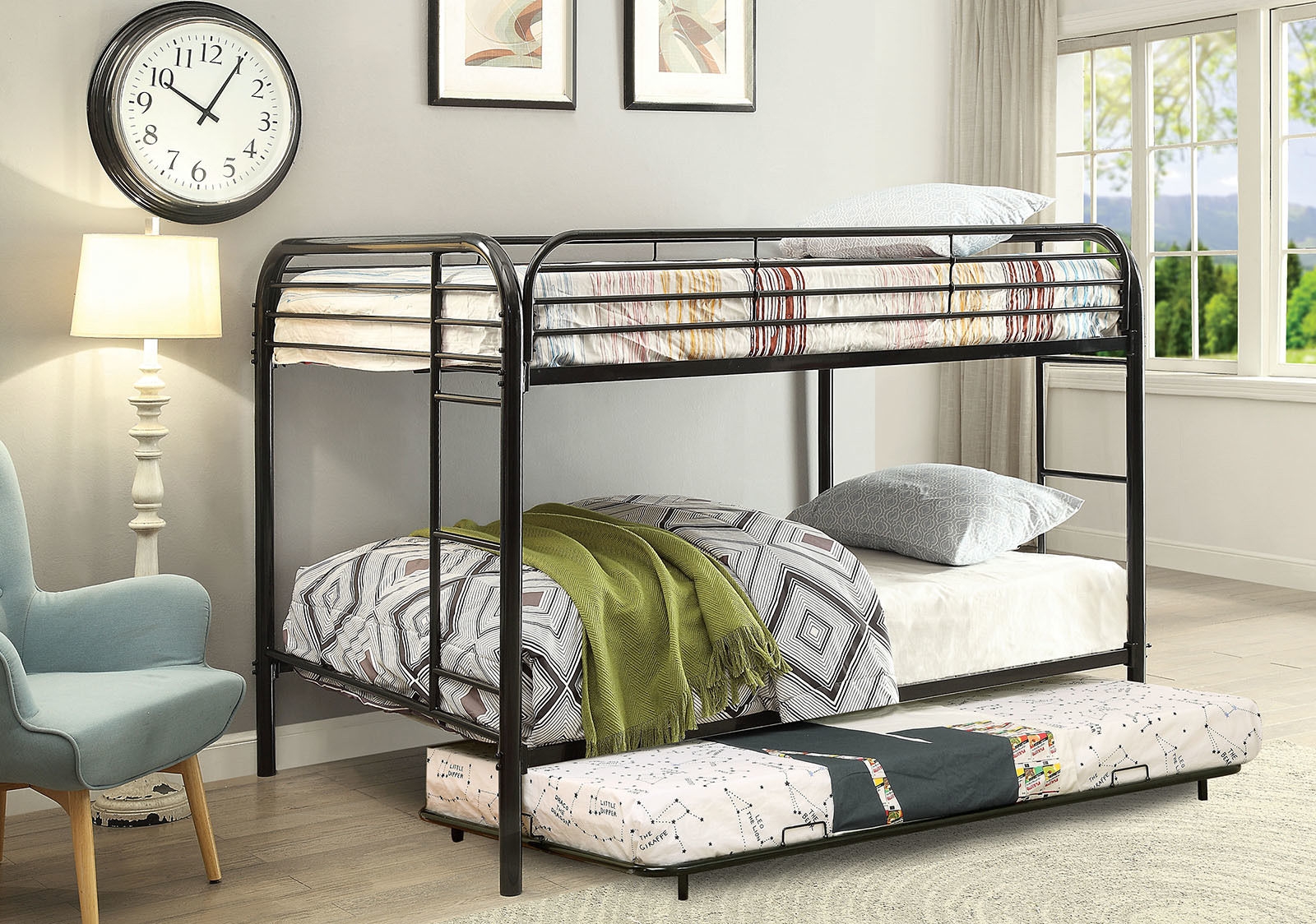Opal Metal Bunk Bed, Full Size