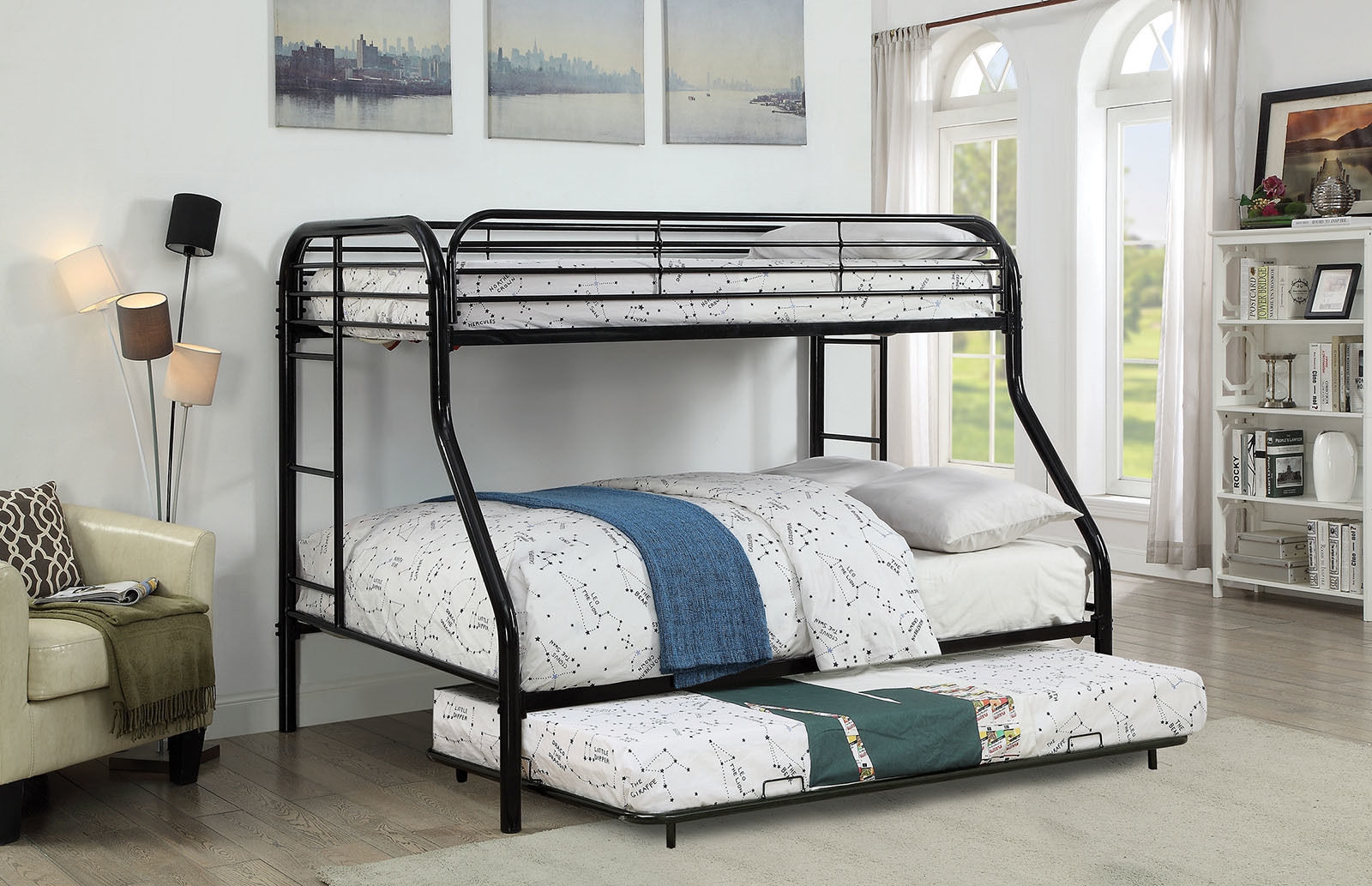Opal Metal Bunk Bed, Twin/Full Size