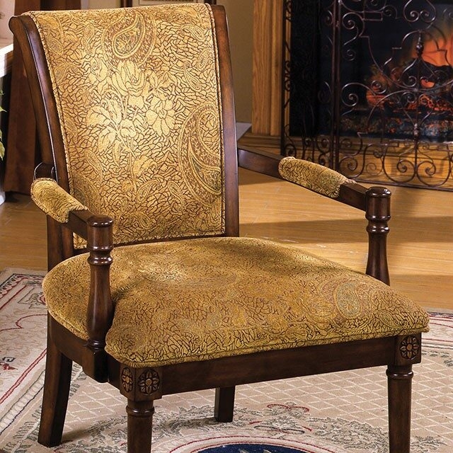 Stockton Fabric/Wood Accent Arm Chair