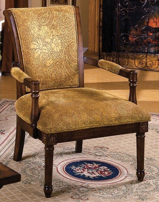 Stockton Fabric/Wood Accent Arm Chair