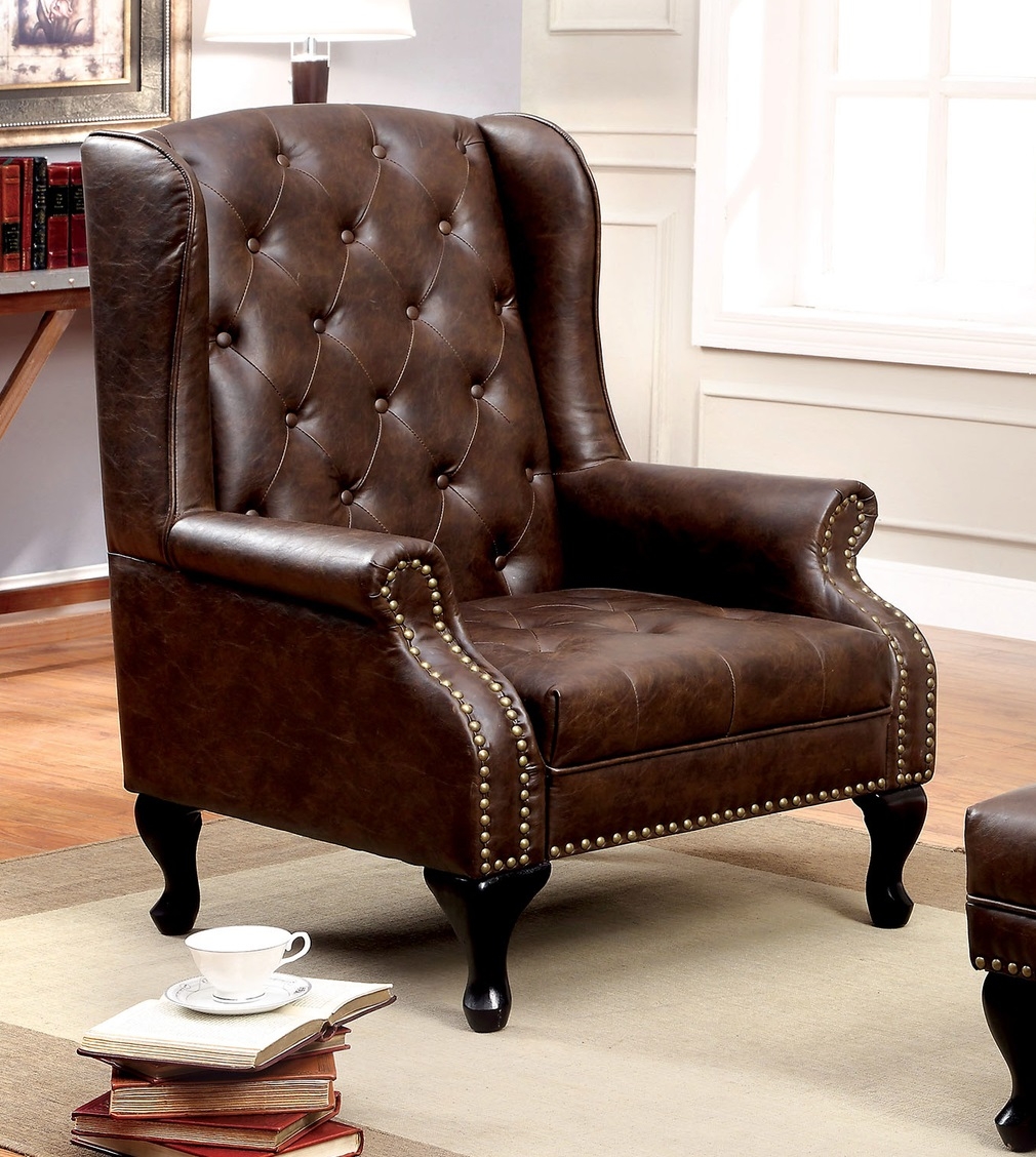 Vaugh Leatherette Tufted Accent Chair