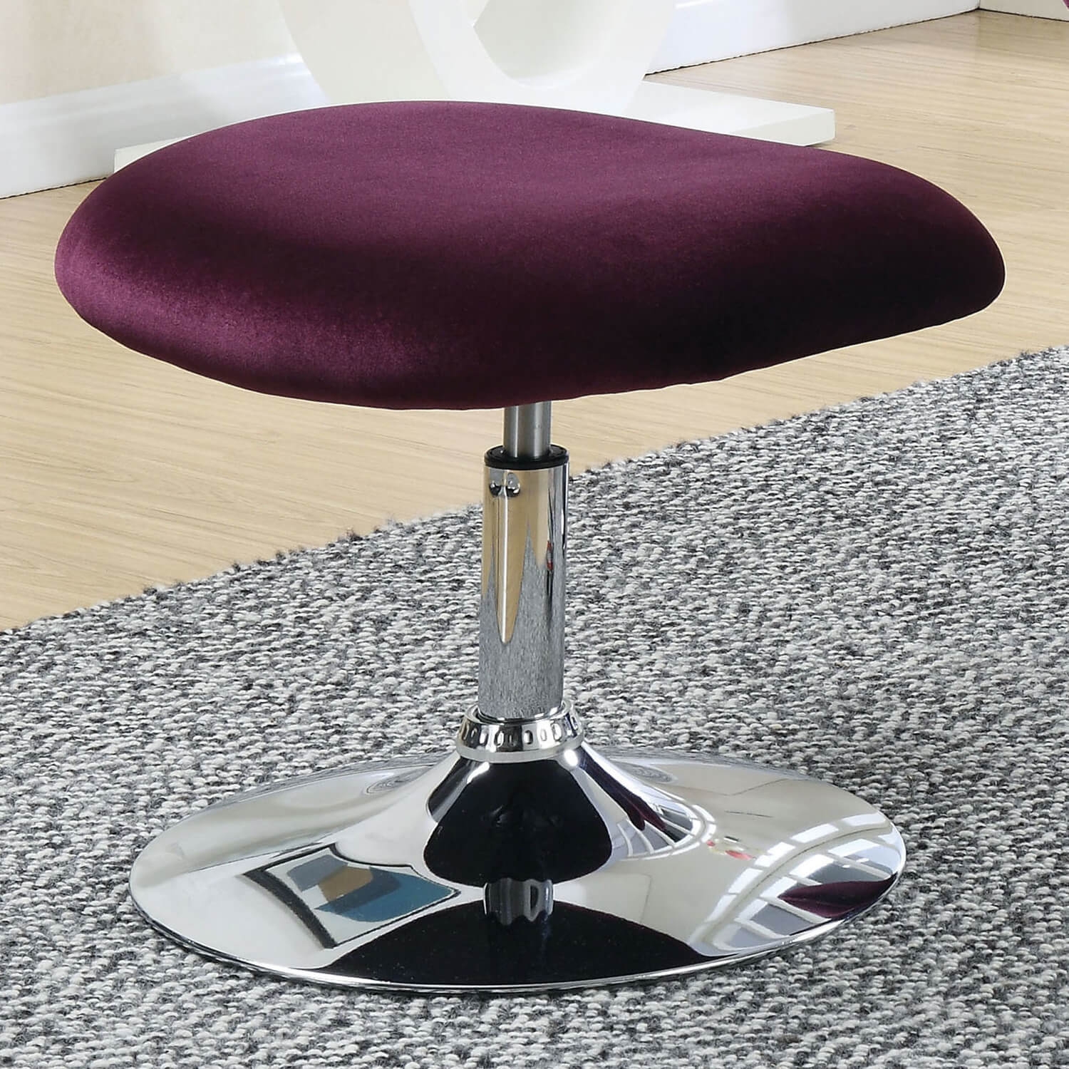 Eloise Cotton Fabric/Chrome Accent Chair w/Ottoman