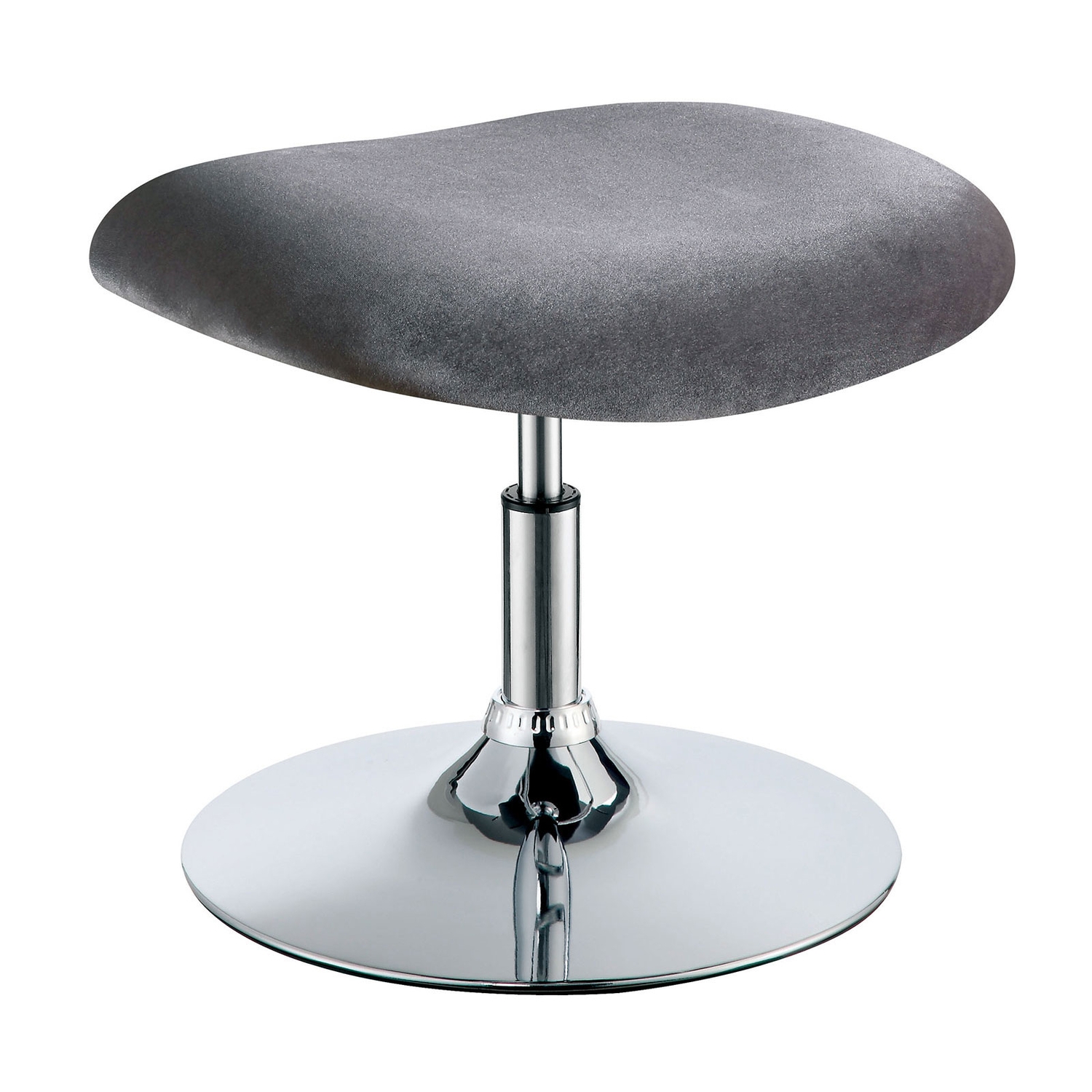 Shelia Cotton Fabric/Chrome Accent Chair w/Ottoman