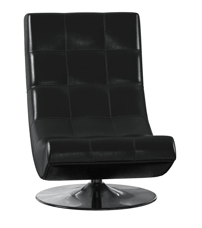 Trinidad Leatherette/Chrome Swivel Accent Chair