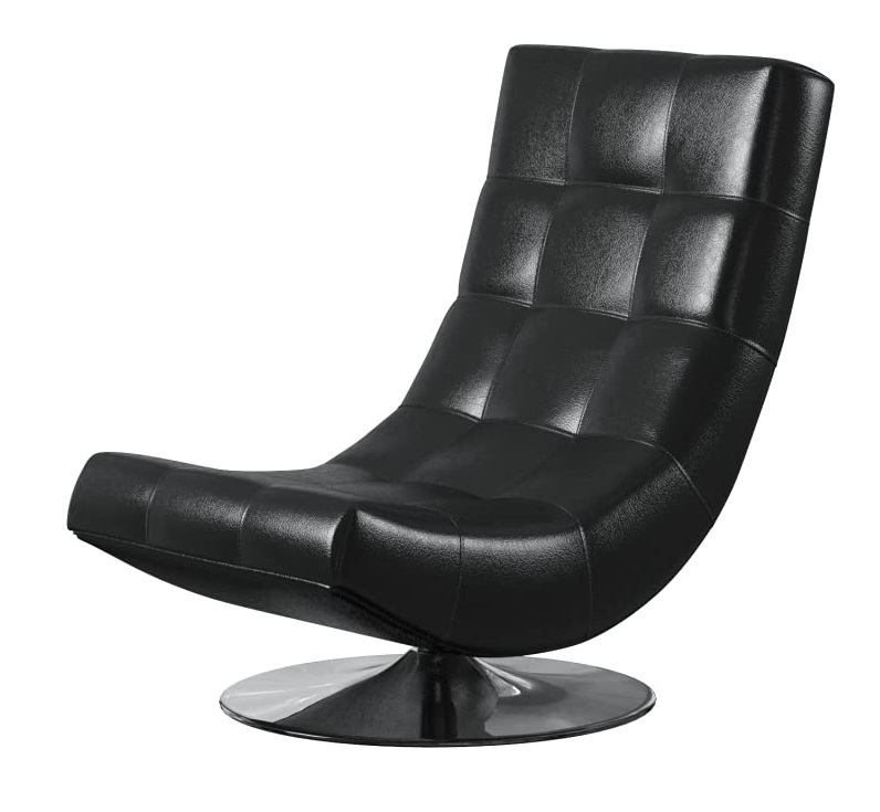 Trinidad Leatherette/Chrome Swivel Accent Chair