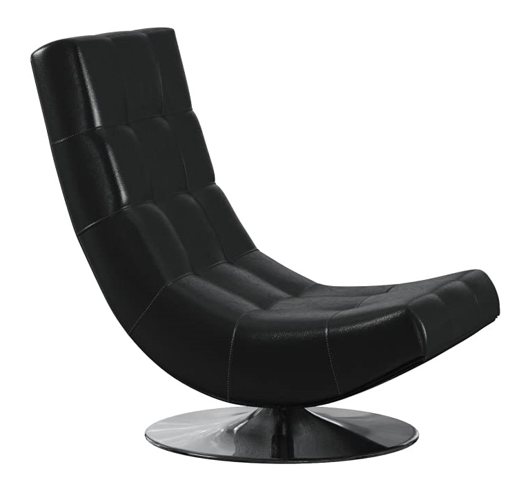 Trinidad Leatherette/Chrome Swivel Accent Chair