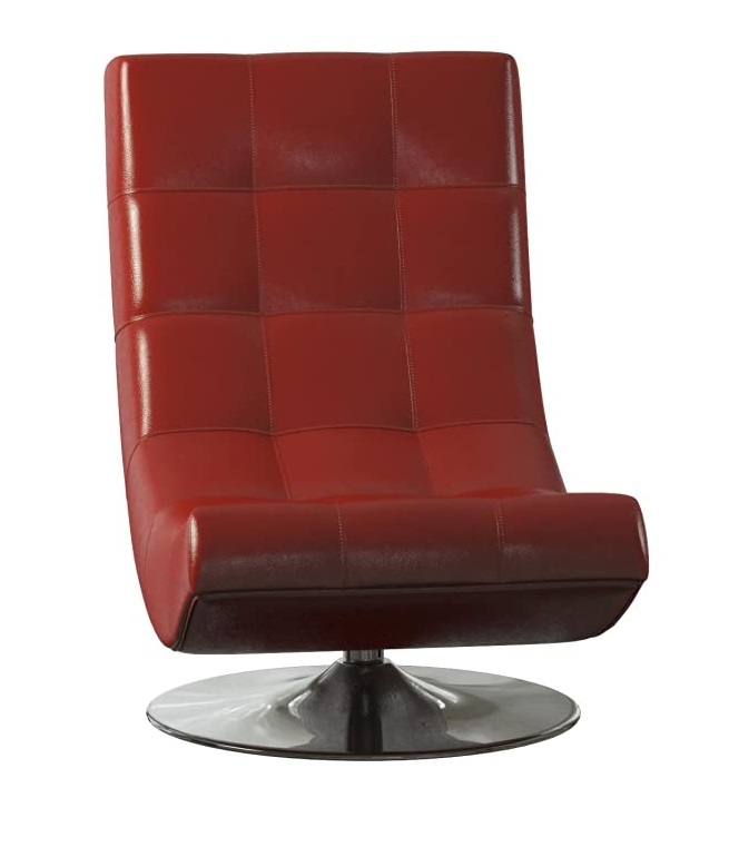 Trinidad Leatherette/Chrome Swivel Accent Chair