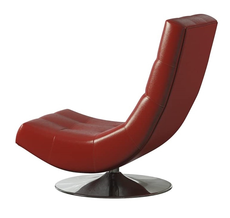 Trinidad Leatherette/Chrome Swivel Accent Chair