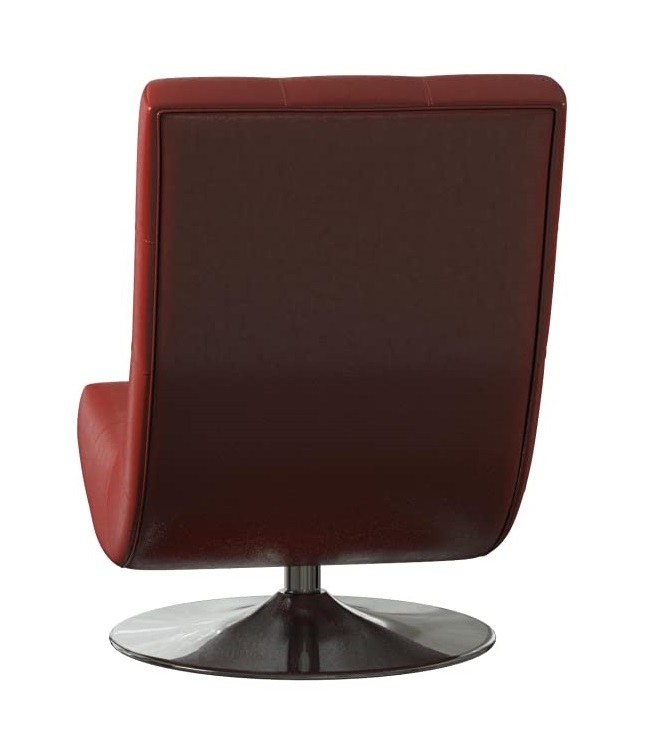 Trinidad Leatherette/Chrome Swivel Accent Chair