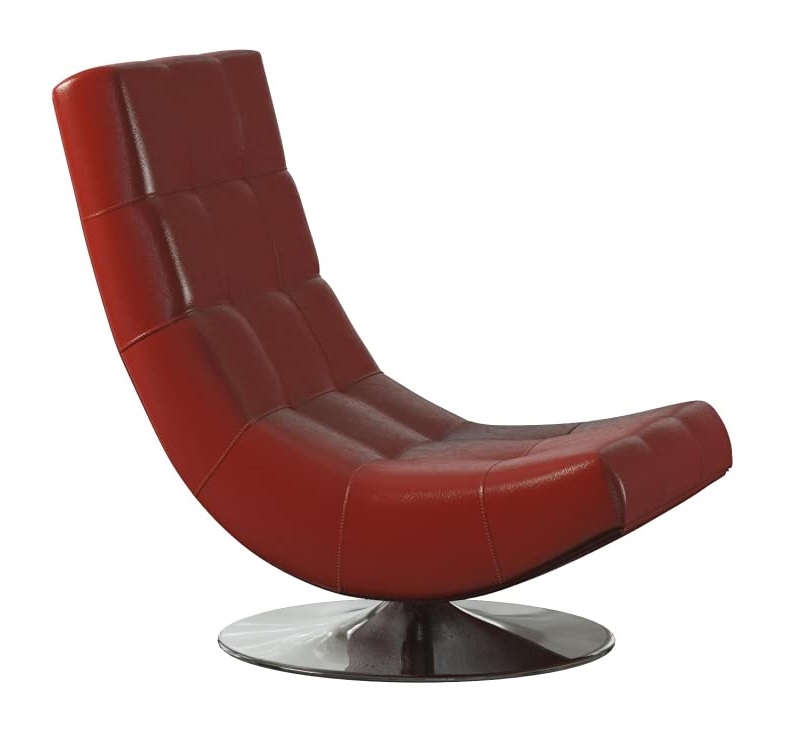 Trinidad Leatherette/Chrome Swivel Accent Chair