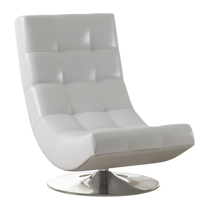 Trinidad Leatherette/Chrome Swivel Accent Chair