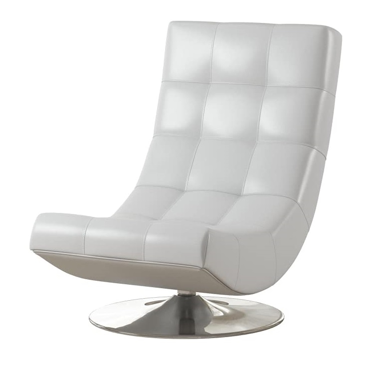 Trinidad Leatherette/Chrome Swivel Accent Chair