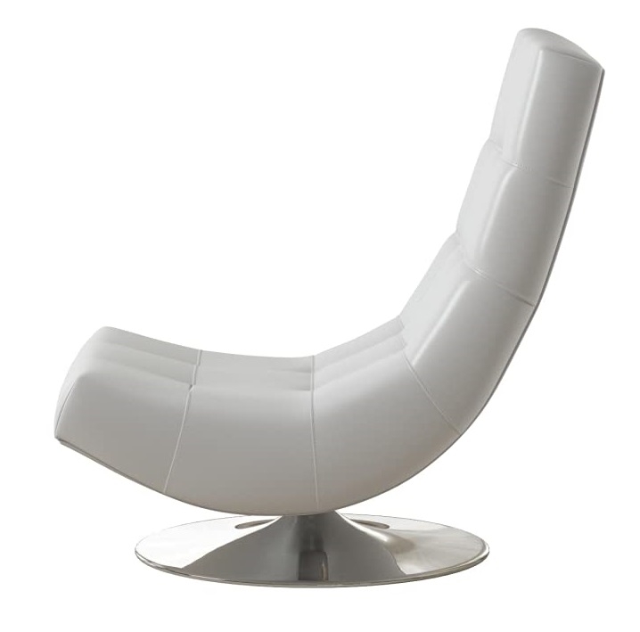 Trinidad Leatherette/Chrome Swivel Accent Chair