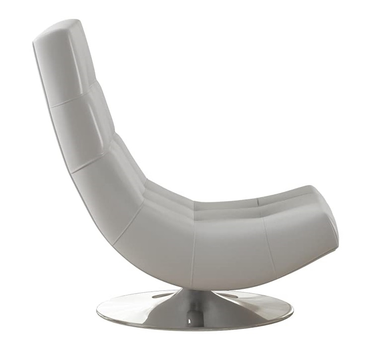 Trinidad Leatherette/Chrome Swivel Accent Chair