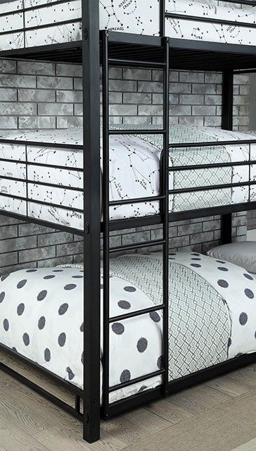 Olga Metal Triple Bunk Bed, Twin Size