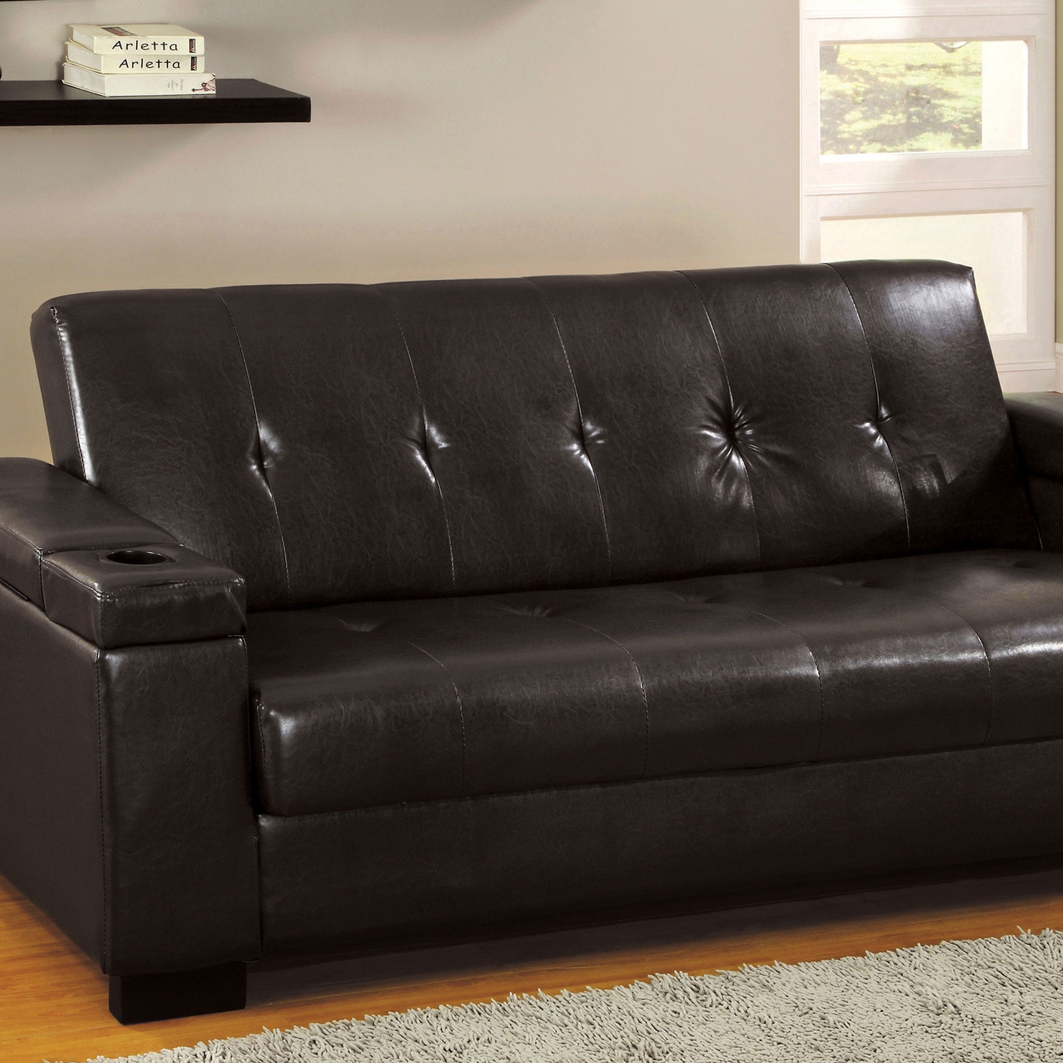 Logan Leatherette Storage Sofabed