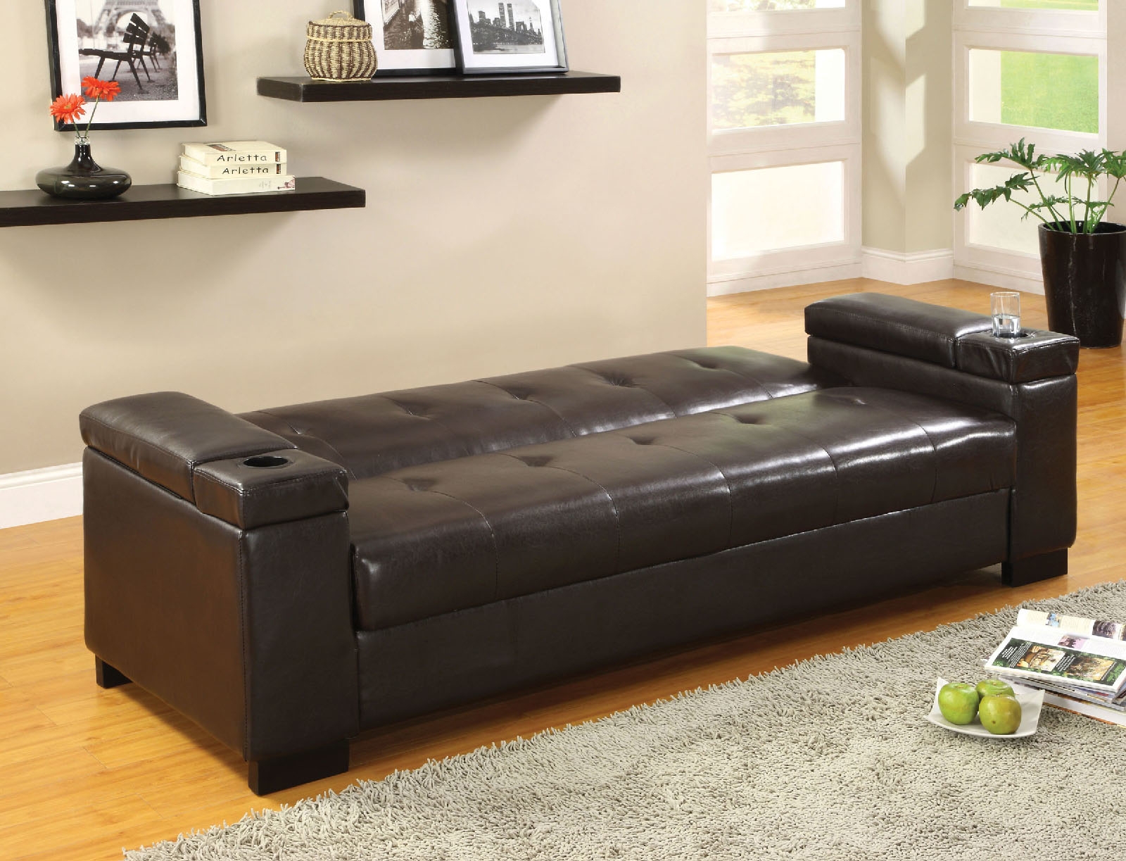 Logan Leatherette Storage Sofabed