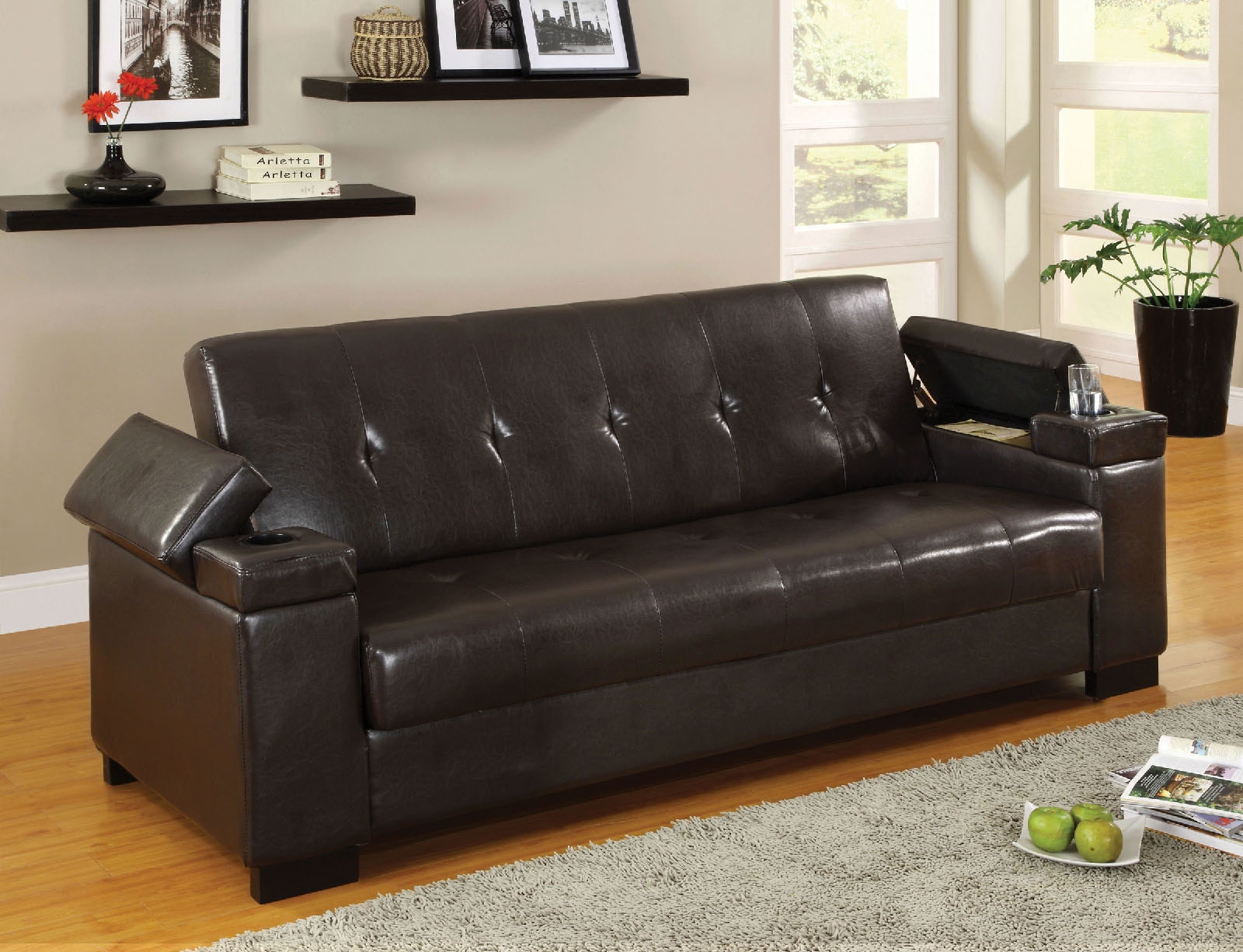 Logan Leatherette Storage Sofabed