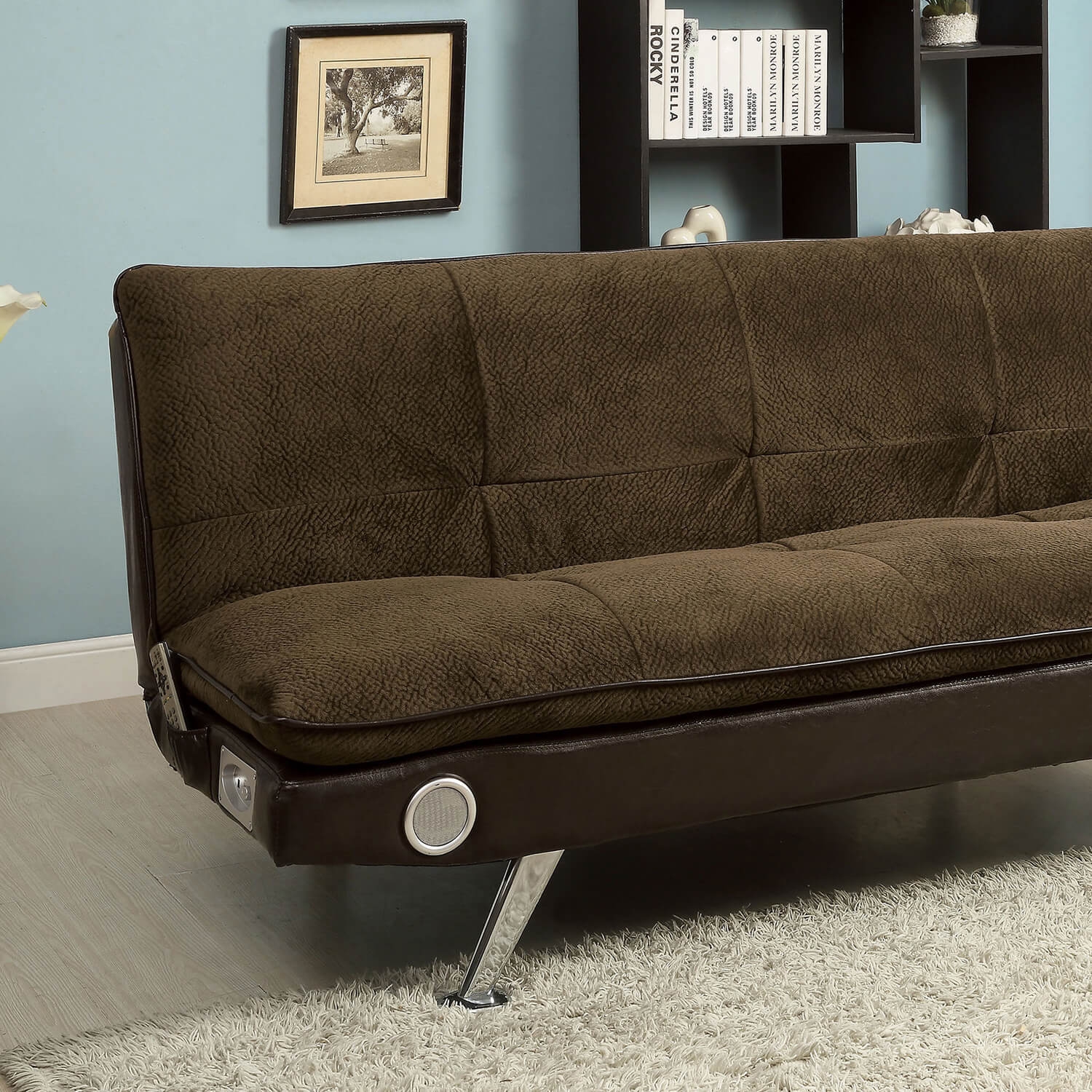 Gallagher Fabric/Leatherette Sofabed w/Speakers